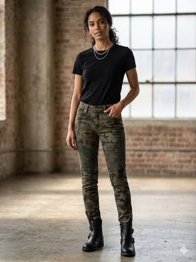 Hammer Jeans‎ Women's Skinny Camouflage Moto Biker Jeans Womens Sz 2 Pants